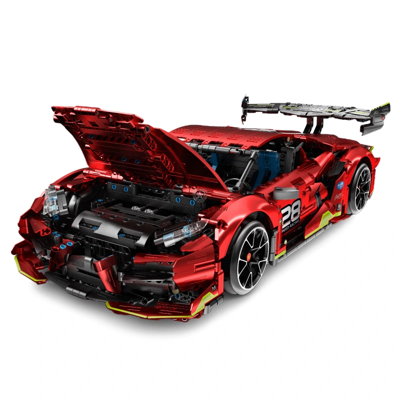 Hypercar Block Building Toy, Red Drift Vehicle with 2201 Pieces Hypercar Block Building Toy, Red Drift Vehicle with 2201 Pieces
