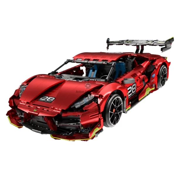 Hypercar Block Building Toy, Red Drift Vehicle with 2201 Pieces