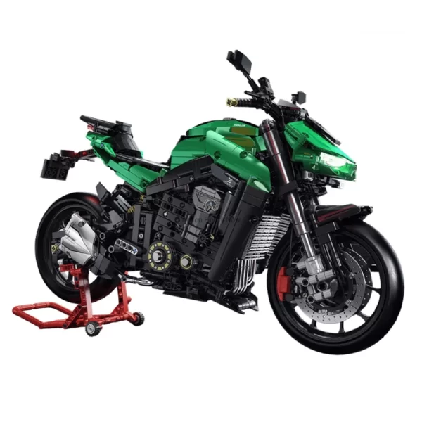 Green Samurai Motorcycle Model Building Blocks Set (2088 Pieces)