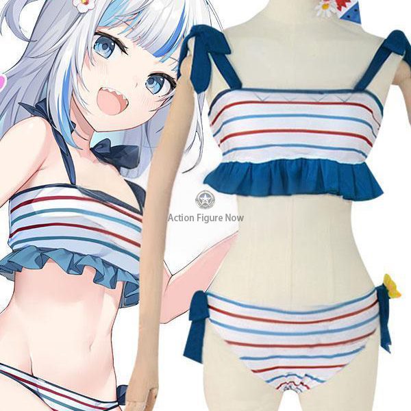 Gawr Gura Swimsuit Cosplay Outfit- Hololive Summer Virtual YouTuber Costume