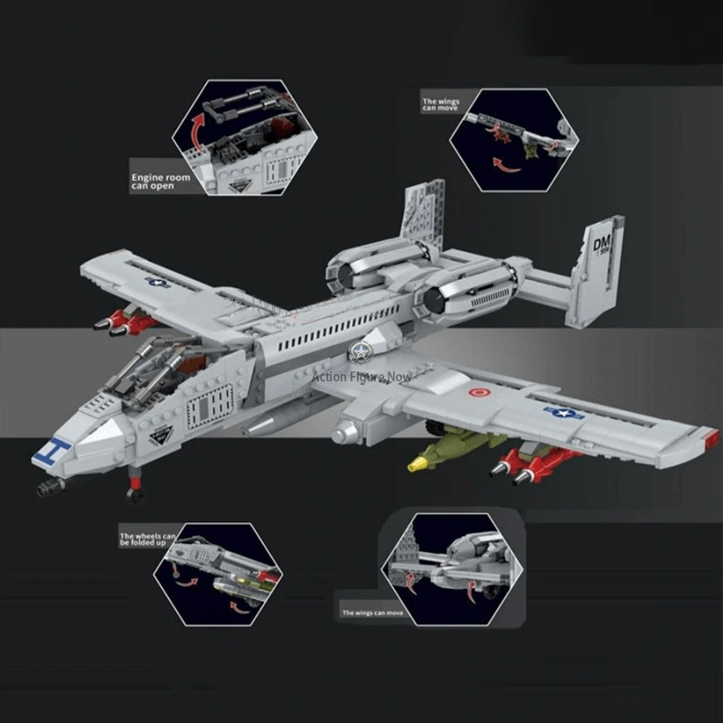 A-10 Thunderbolt II Military Jet Fighter Aircraft Building Blocks Set (1049 Pieces) A-10 Thunderbolt II Military Jet Fighter Aircraft Building Blocks Set (1049 Pieces)