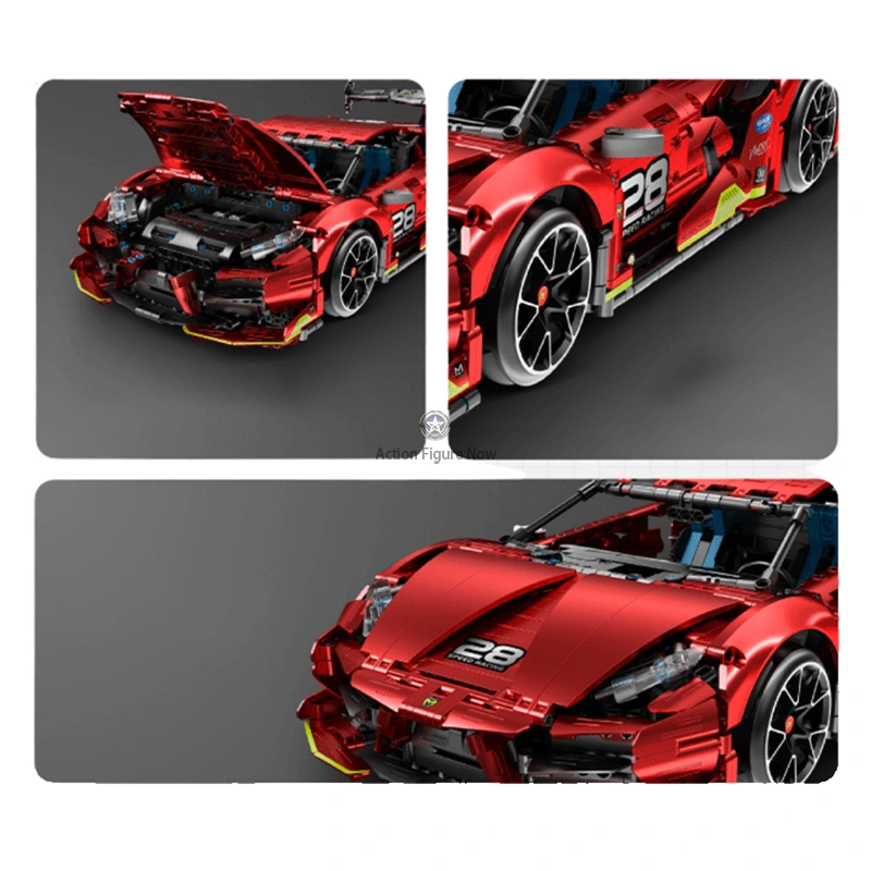 Hypercar Block Building Toy, Red Drift Vehicle with 2201 Pieces Hypercar Block Building Toy, Red Drift Vehicle with 2201 Pieces
