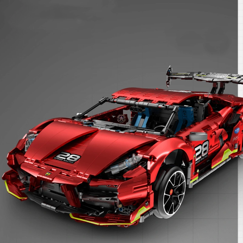 Hypercar Block Building Toy, Red Drift Vehicle with 2201 Pieces Hypercar Block Building Toy, Red Drift Vehicle with 2201 Pieces