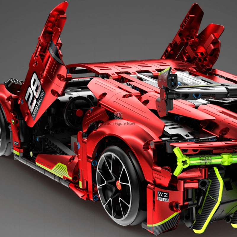 Hypercar Block Building Toy, Red Drift Vehicle with 2201 Pieces Hypercar Block Building Toy, Red Drift Vehicle with 2201 Pieces