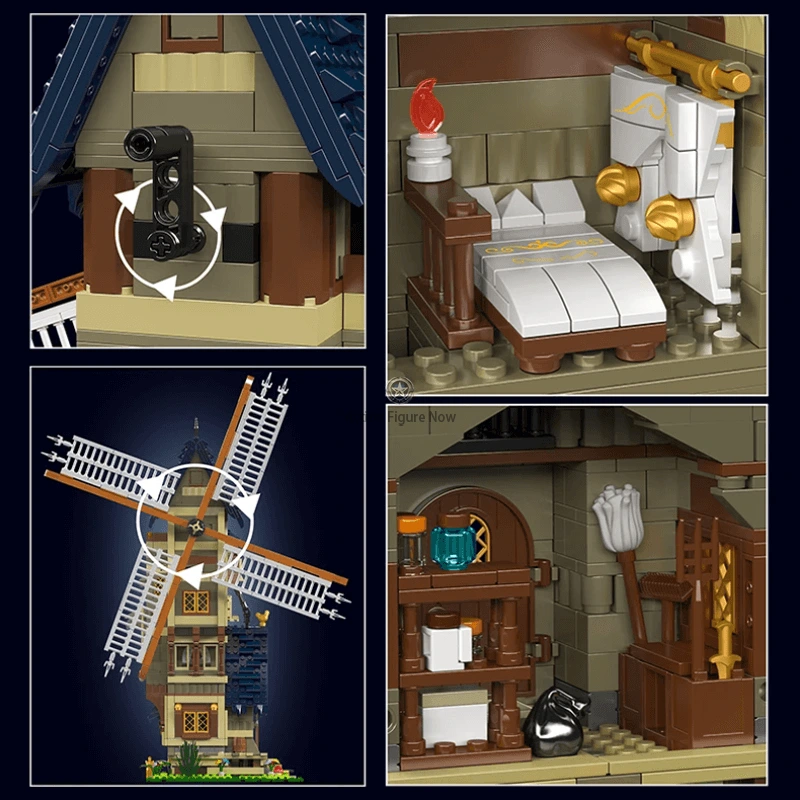 1583pcs Medieval Windmill Building Blocks 1583pcs Medieval Windmill Building Blocks