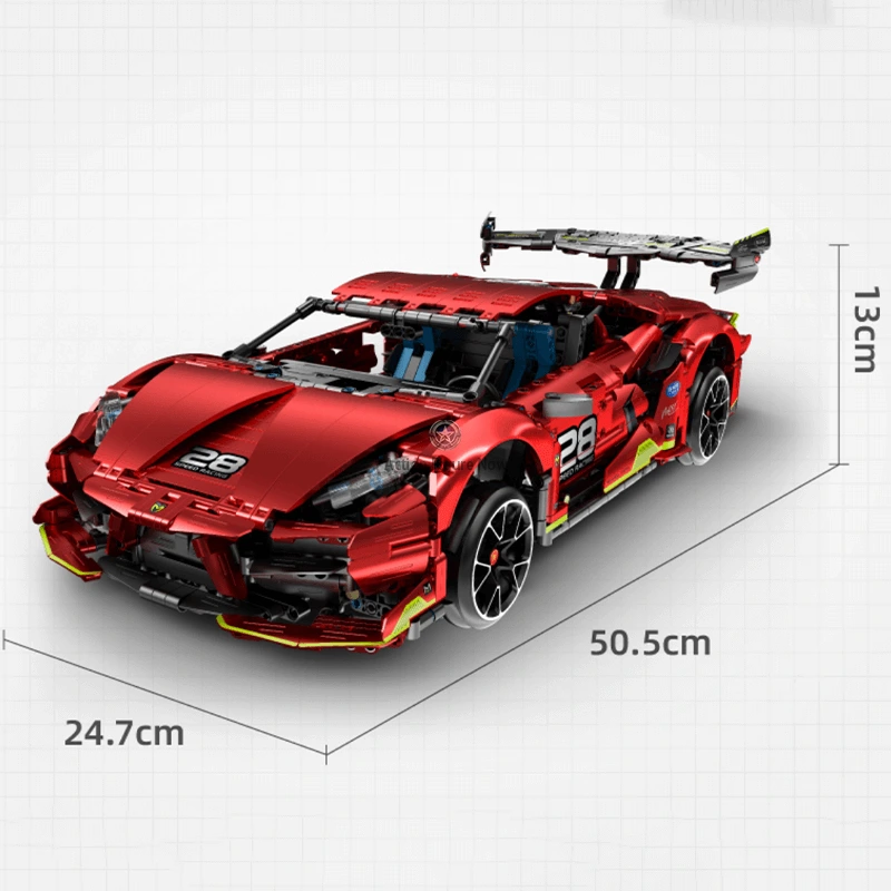 Hypercar Block Building Toy, Red Drift Vehicle with 2201 Pieces Hypercar Block Building Toy, Red Drift Vehicle with 2201 Pieces