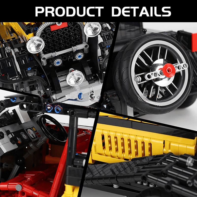 ActionFigureNow 13080 Motorized Vintage T50 Car Model Building Kit with Remote Control - 3,654 Pieces ActionFigureNow 13080 Motorized Vintage T50 Car Model Building Kit with Remote Control - 3,654 Pieces