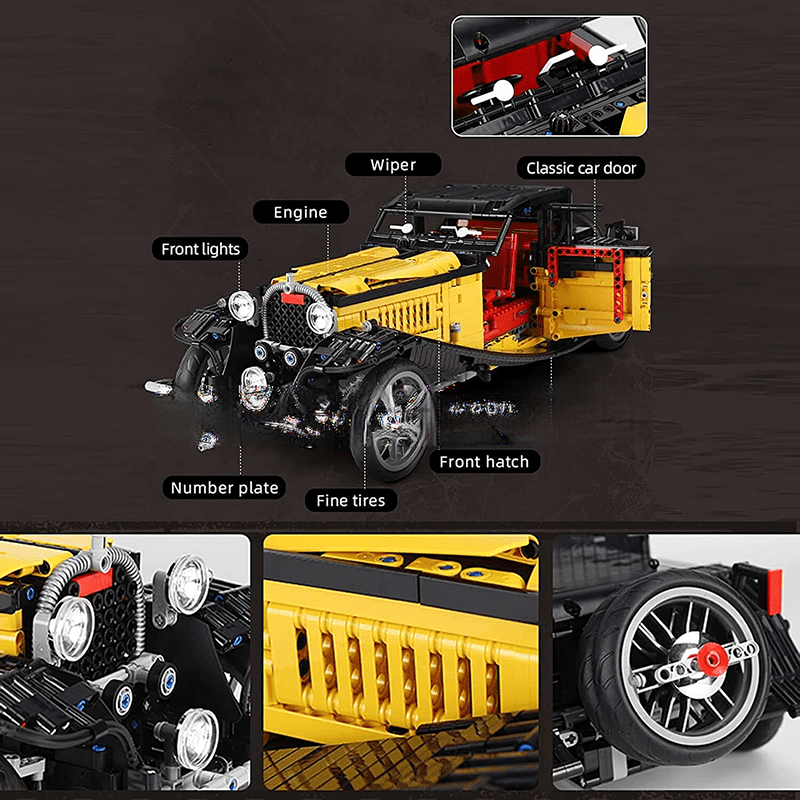 ActionFigureNow 13080 Motorized Vintage T50 Car Model Building Kit with Remote Control - 3,654 Pieces ActionFigureNow 13080 Motorized Vintage T50 Car Model Building Kit with Remote Control - 3,654 Pieces