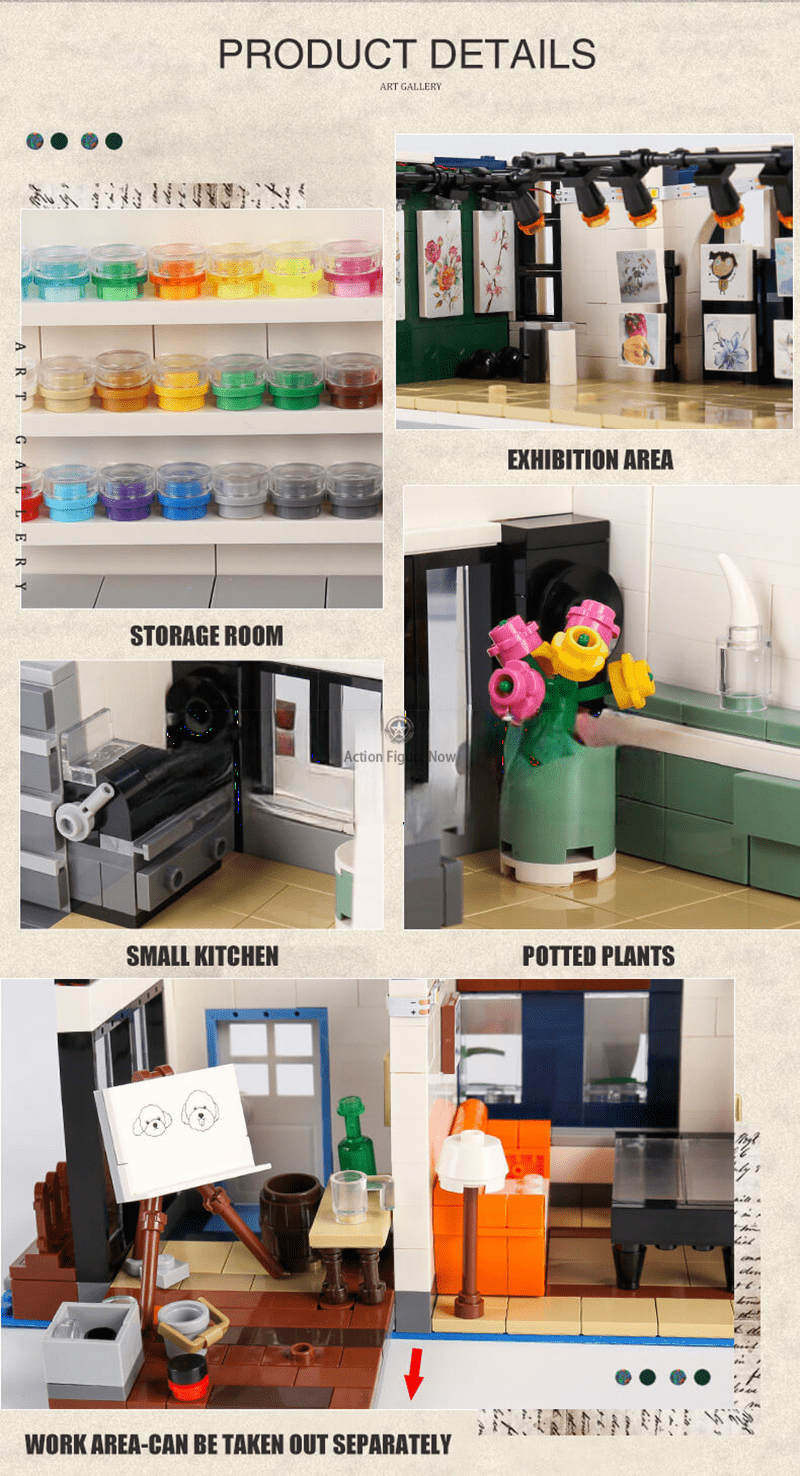ActionFigureNow 16043 MOC 3-Tier Art Gallery Showcase Building Set | 3536 Pieces ActionFigureNow 16043 MOC 3-Tier Art Gallery Showcase Building Set | 3536 Pieces
