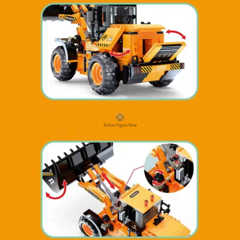 696PCS Remote Control RC Engineering Excavator Loader 696PCS Remote Control RC Engineering Excavator Loader