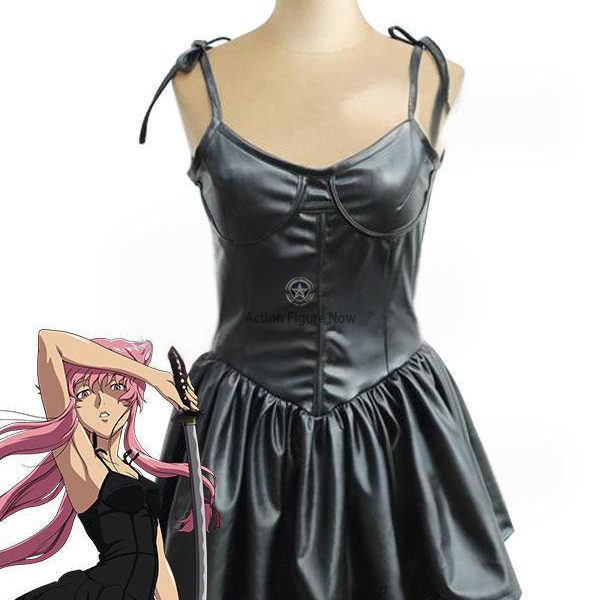 Mirai Nikki Gasai Yuno Black Dress Cosplay Costume