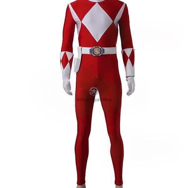Red Ranger Costume from Mighty Morphin Power Rangers - Cosplay Outfit Excluding Boots