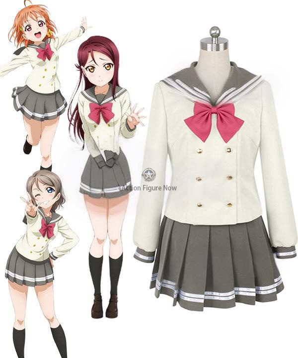 Love Live! Sunshine!! Aqours Chika Takami, You Watanabe, Riko Sakurauchi School Uniforms Cosplay Costume Love Live! Sunshine!! Aqours Chika Takami, You Watanabe, Riko Sakurauchi School Uniforms Cosplay Costume