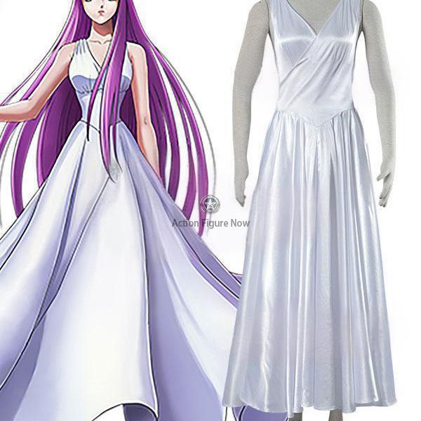 Athena White Dress Cosplay Costume from Saint Seiya: Knights of the Zodiac - B Edition