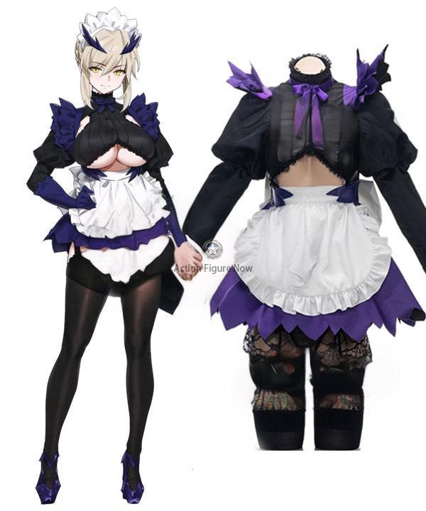 Fate/Grand Order: Lancer Alter Artoria Pendragon Maid Black Cosplay Costume EFN0485