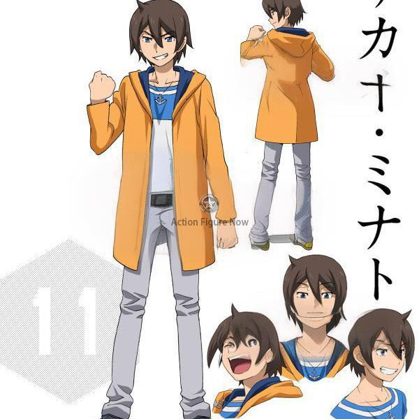 Gundam Build Fighters Try Minato Sakai Cosplay Costume - Coat and T-shirt Set