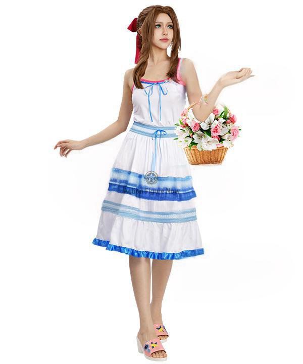 Aerith Gainsborough Blue and White Cosplay Dress from Final Fantasy VII Rebirth Aerith Gainsborough Blue and White Cosplay Dress from Final Fantasy VII Rebirth