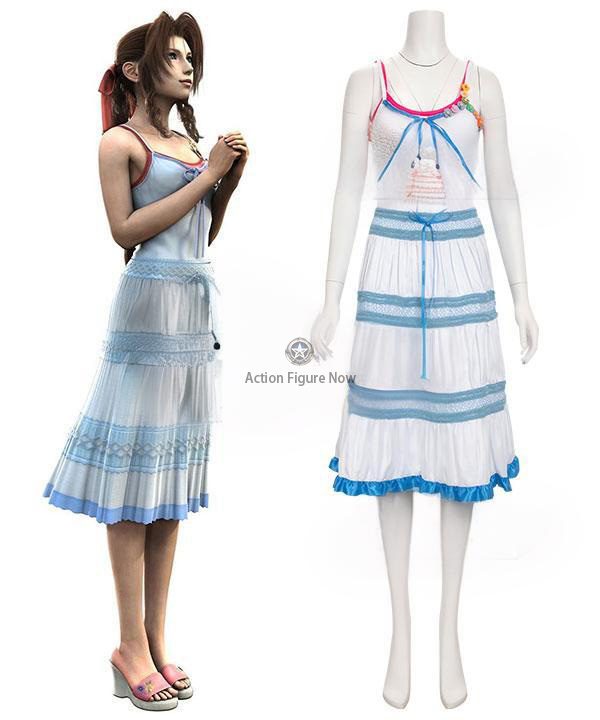 Aerith Gainsborough Blue and White Cosplay Dress from Final Fantasy VII  Rebirth