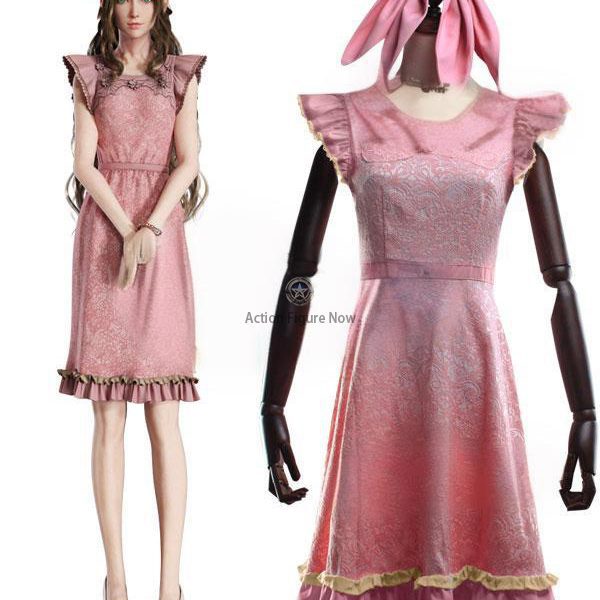 Aerith Gainsborough Dress Cosplay Costume from Final Fantasy VII Remake