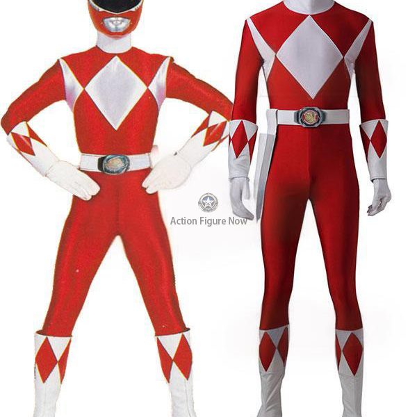 Red Ranger Costume from Mighty Morphin Power Rangers - Cosplay Outfit Excluding Boots