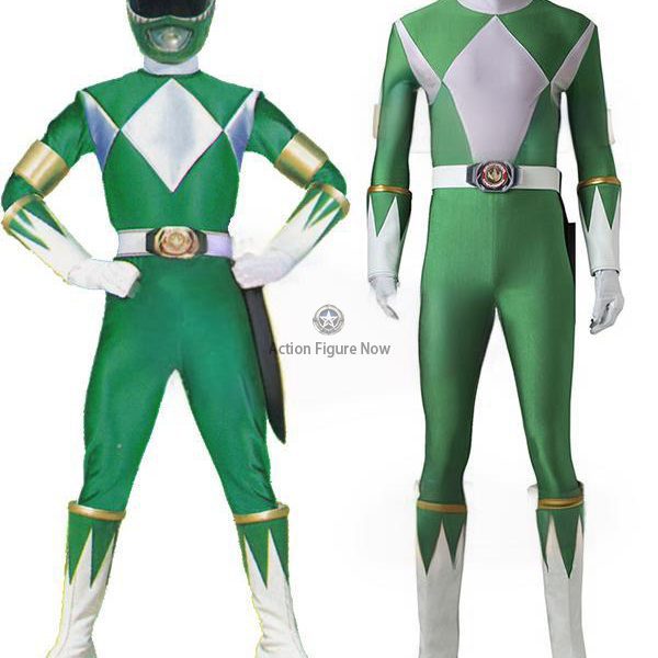 Green Ranger Tommy Oliver Cosplay Outfit - Shieldless Mighty Morphin Power Rangers Costume