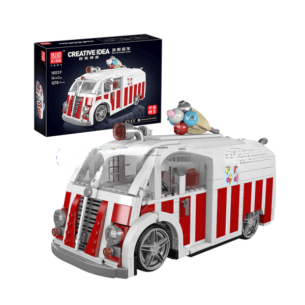 Ice Cream Truck Construction Kit by ActionFigureNow | 10039 Model Set with 1,078 Pieces