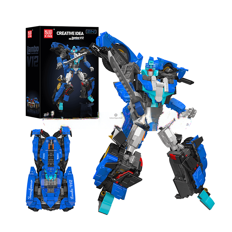 ActionFigureNow 10061 - 2-in-1 Convertible Lambo Robot Building Kit | 998 Piece Set