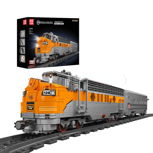 ActionFigureNow 12018 - High-Quality EMD F7 WP Diesel Locomotive Model Kit - 1,541 Pieces | USA Railroad Toy Collection