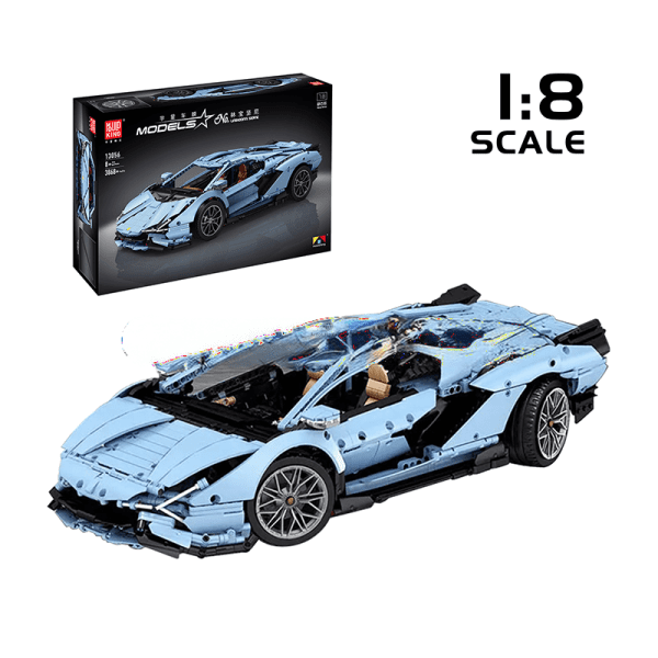 ActionFigureNow 13056S Lamborghini Si??n FKP 37 Super Sports Car Model Kit with Remote Control - 3,819 Pieces