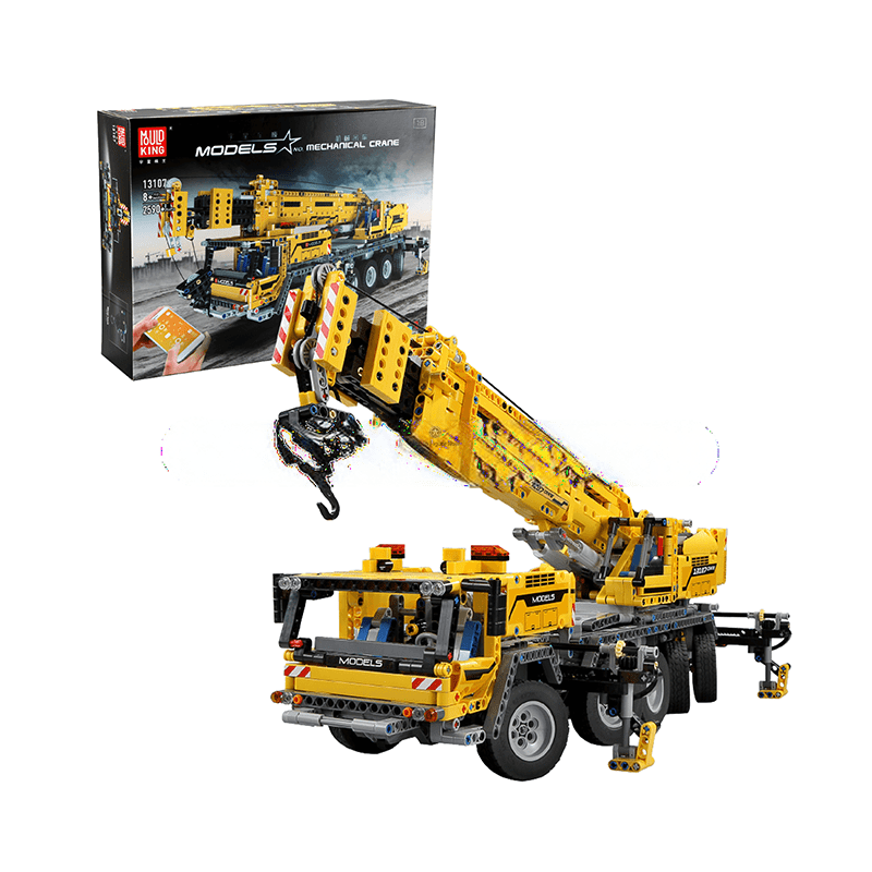 Remote Control Mechanical Crane Constructor Kit by ActionFigureNow - 13107 Model with 2,590 Pieces