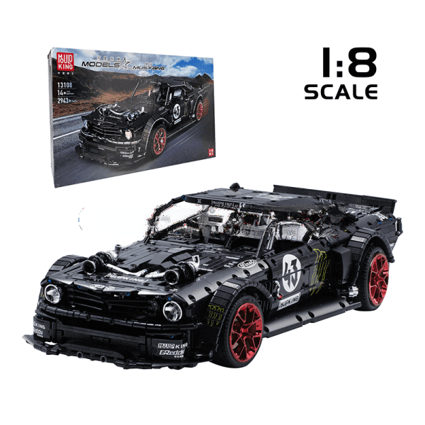 Remote Control Mustang Sports Car Building Kit by ActionFigureNow - 13108 Model with 1,400BHP - 2,943 Pieces