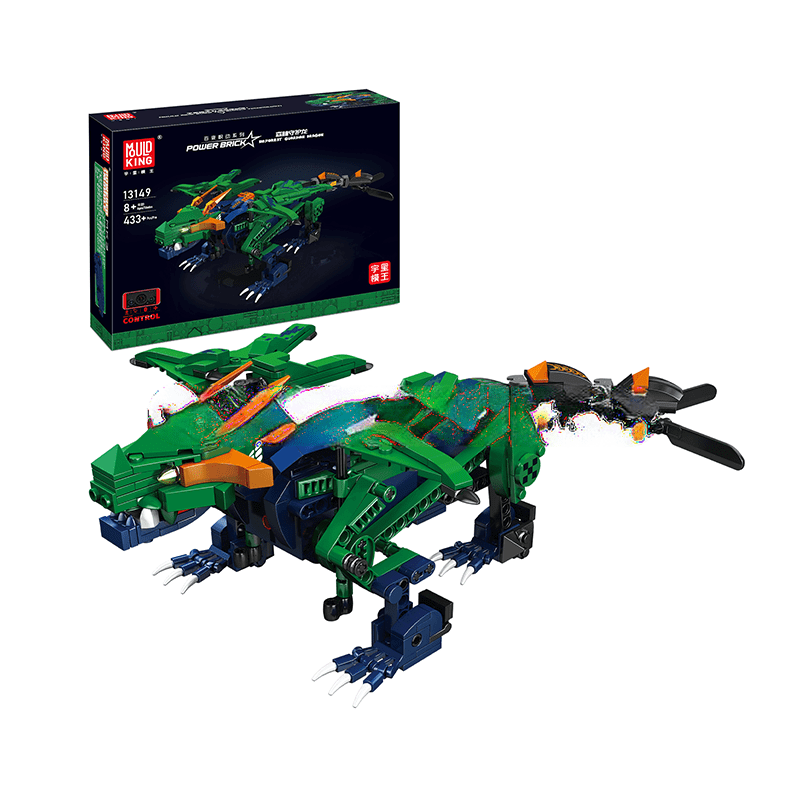 ActionFigureNow 13149 STEM Building Set: Remote Control Forest Guardian Dragon Model | 433 Pieces