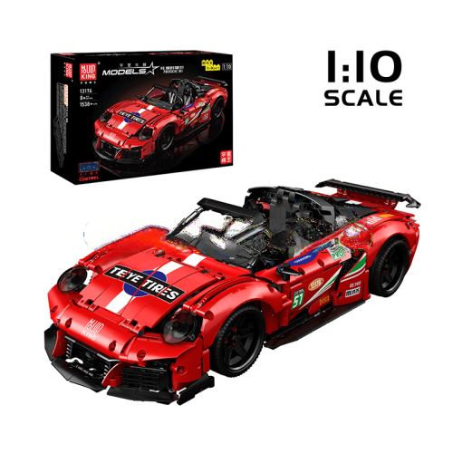 ActionFigureNow 13176 Porsche 911 Inspired RC Supercar Building Blocks Set - 1538 Pieces