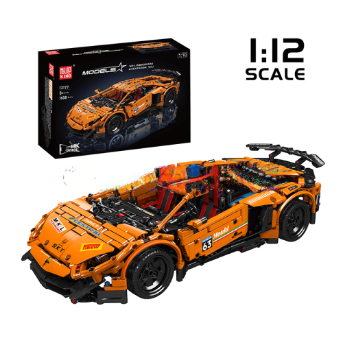 ActionFigureNow 13177 Lamborghini Aventador SVJ RC Car Building Kit | 1,608 Pieces