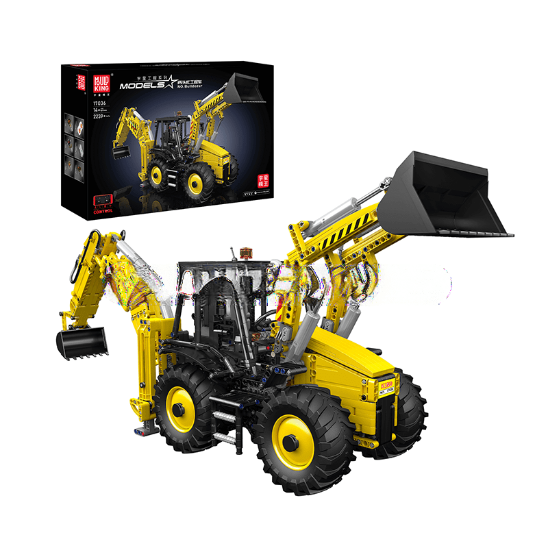 Remote-Controlled Backhoe Loader Building Kit by ActionFigureNow - 17036 Technic Set with 2,239 Pieces