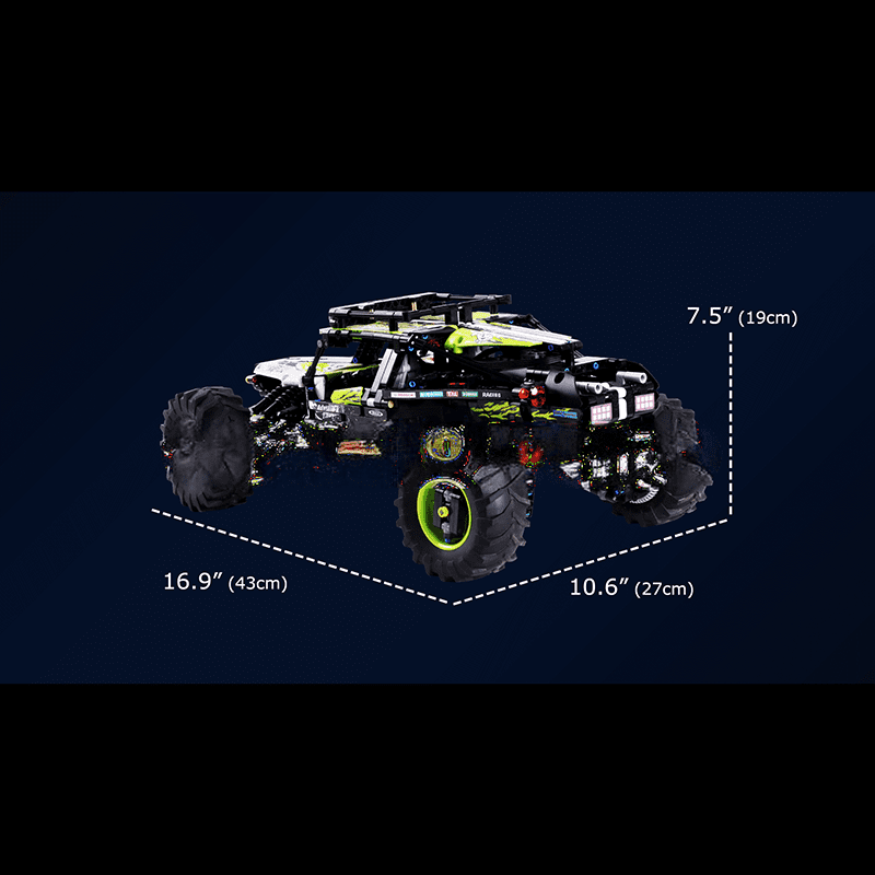 Green Hound RC Buggy Construction Set by ActionFigureNow | 18002 Model | 1,890 Piece Kit Green Hound RC Buggy Construction Set by ActionFigureNow | 18002 Model | 1,890 Piece Kit