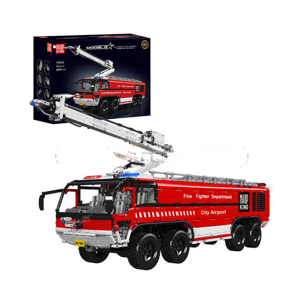 ActionFigureNow 19004S RC Pneumatic Fire Engine Truck Building Set - 6653 Pieces