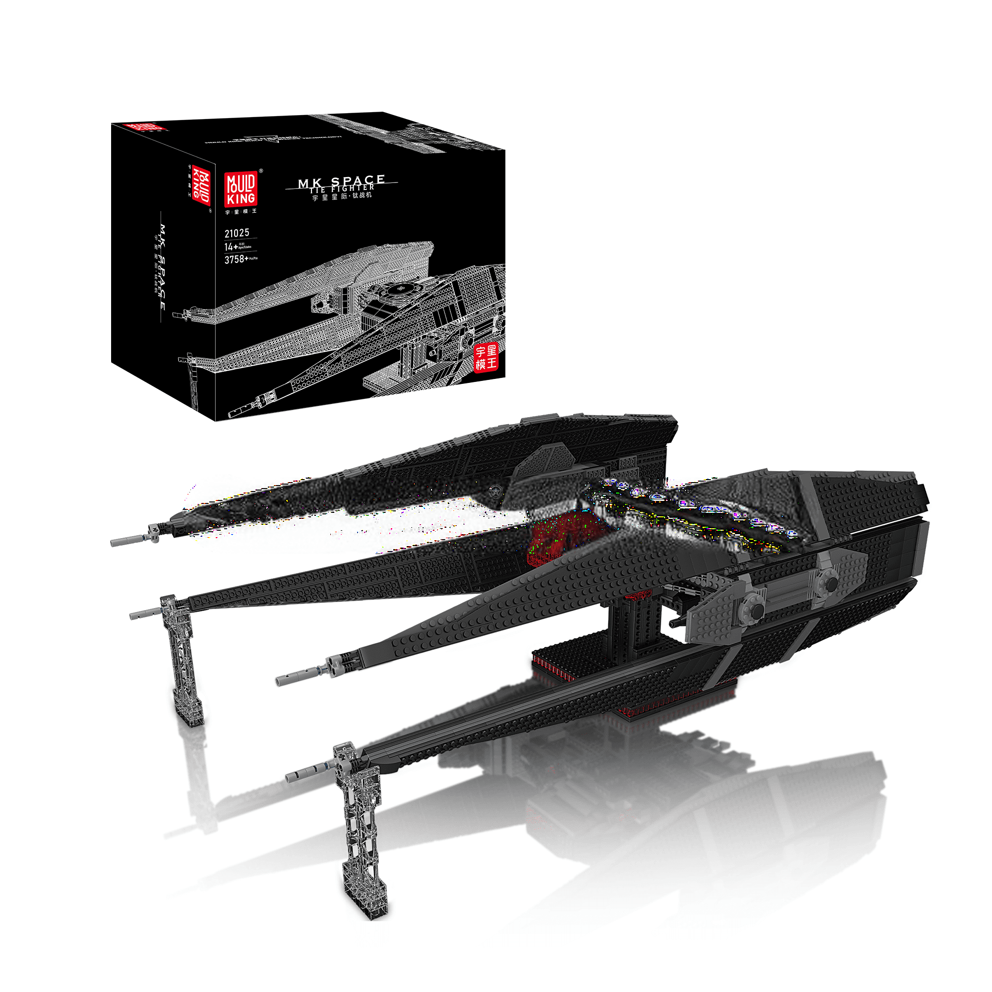 Building Set Model 21025 Kylo Ren's TIE Fighter by ActionFigureNow | 3,758 Pieces Kit Space Wars Collection Building Set Model 21025 Kylo Ren's TIE Fighter by ActionFigureNow | 3,758 Pieces Kit Space Wars Collection