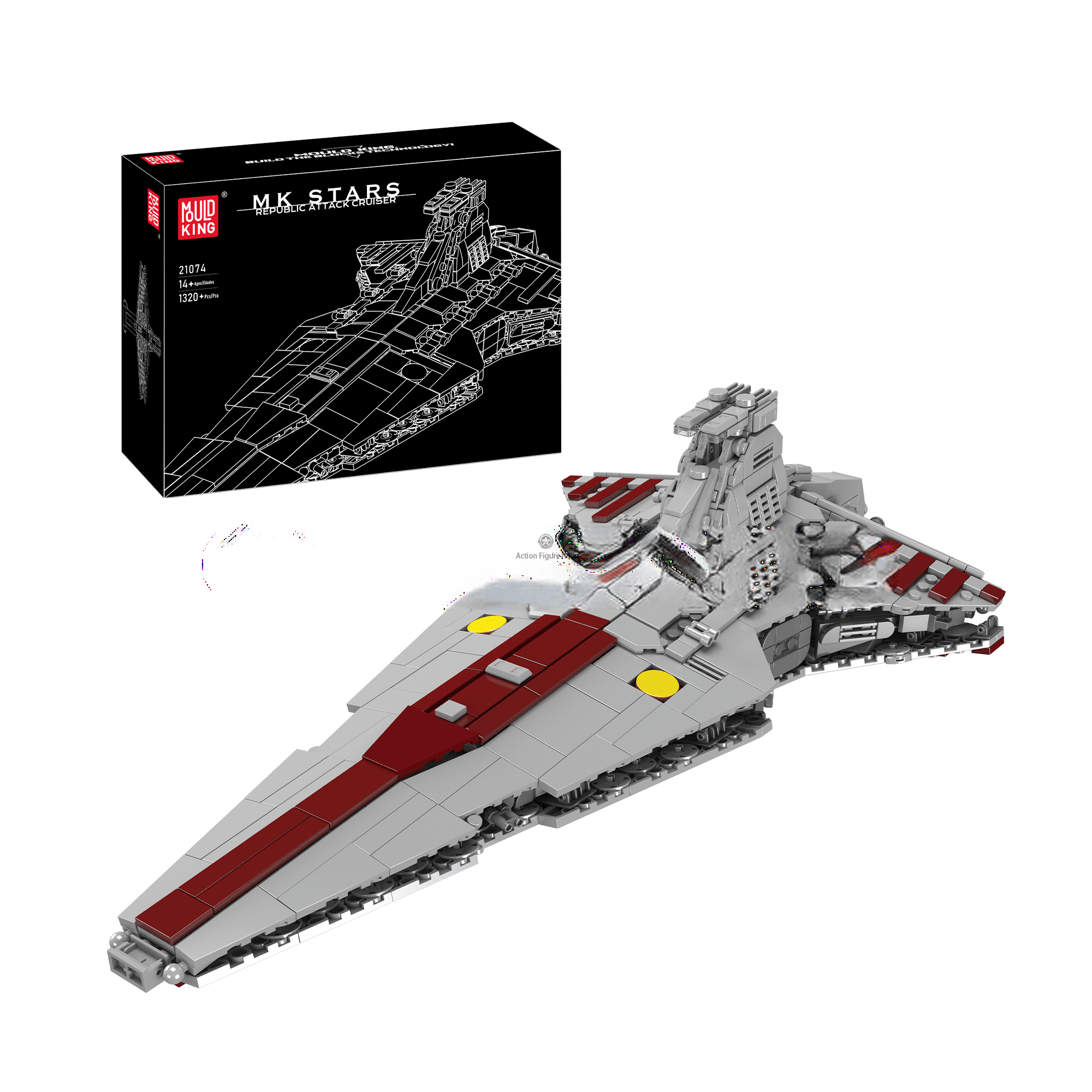 ActionFigureNow 21074 Space Wars - Republic Attack Cruiser Building Blocks Set | 1320 Pieces Kit ActionFigureNow 21074 Space Wars - Republic Attack Cruiser Building Blocks Set | 1320 Pieces Kit
