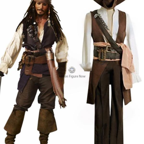 Captain Jack Sparrow Cosplay Costume - C Edition from Pirates of the Caribbean for Halloween