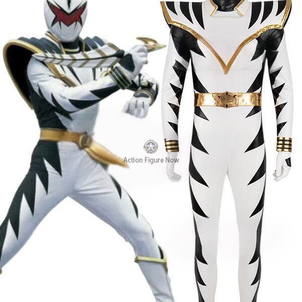 White Dino Ranger Cosplay Outfit from Power Rangers Dino Thunder Series - EMPR087