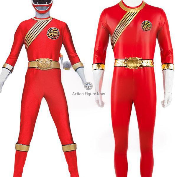 Red Power Ranger Wild Force Cosplay Outfit - High-Quality Costume EMPR056