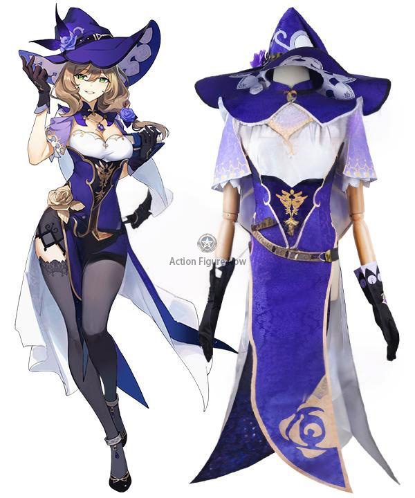 Sexy Adult Lisa's Witch Halloween Costume Purple Dress from Genshin Impact Sexy Adult Lisa's Witch Halloween Costume Purple Dress from Genshin Impact