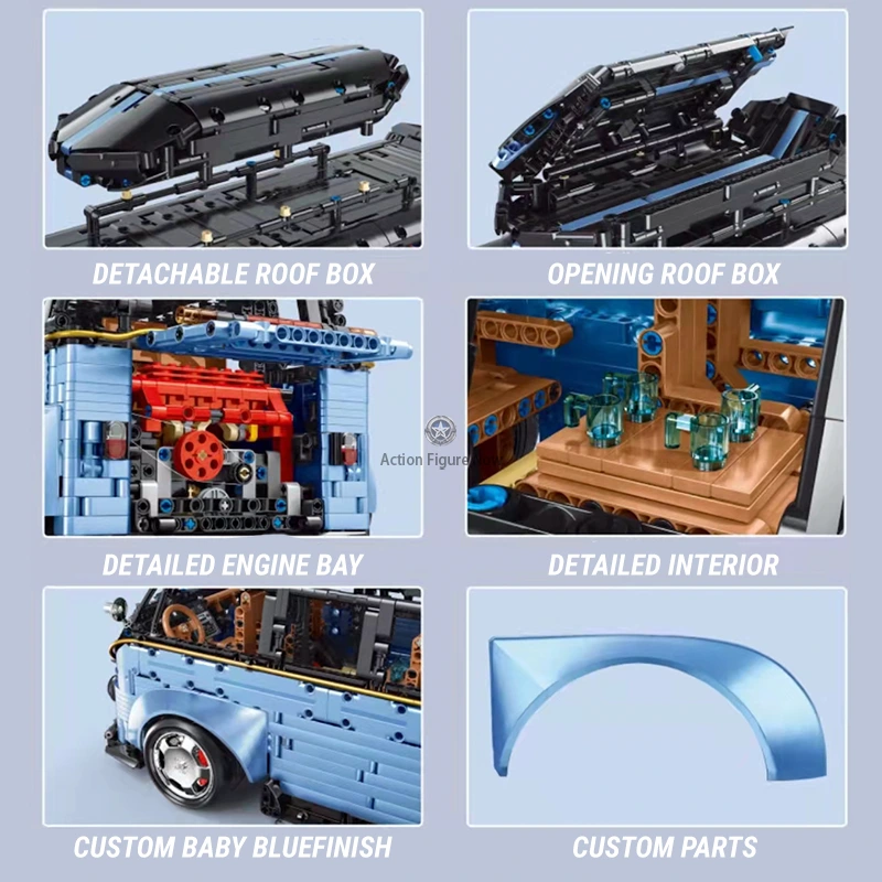 Widebody Campervan in Satin Blue (3298 Pieces) Widebody Campervan in Satin Blue (3298 Pieces)