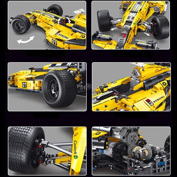High-Speed Remote-Control Race Car with 1681 Building Blocks