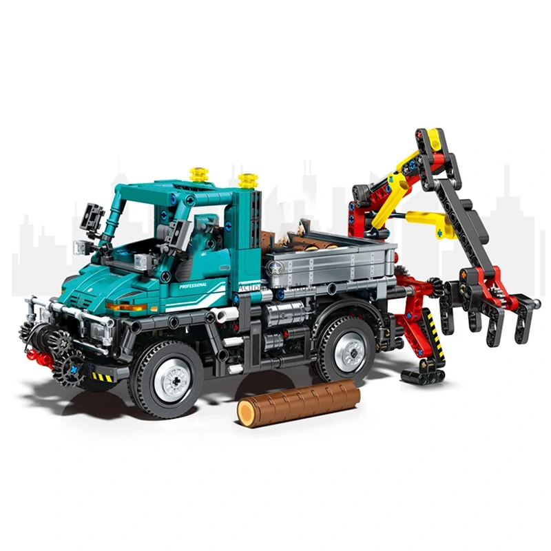 909pcs Remote-Controlled Logging Unimog Truck 909pcs Remote-Controlled Logging Unimog Truck
