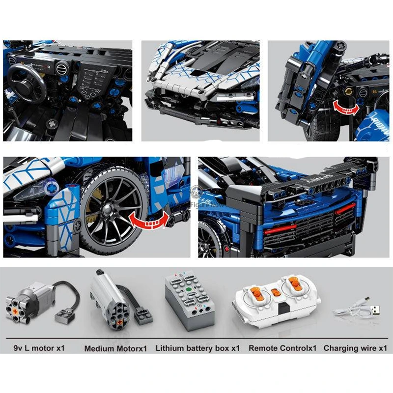 1:18 Scale Remote Controlled British Luxury Hypercar (1404 Pieces) 1:18 Scale Remote Controlled British Luxury Hypercar (1404 Pieces)