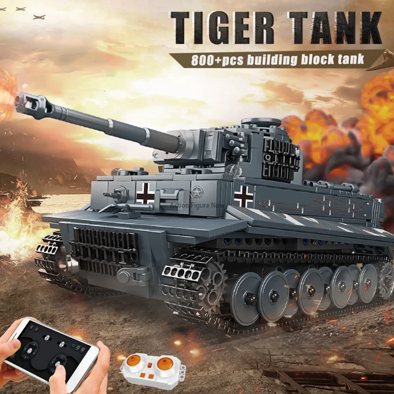 800-Piece Remote-Controlled Tiger Tank Building Block Set 800-Piece Remote-Controlled Tiger Tank Building Block Set