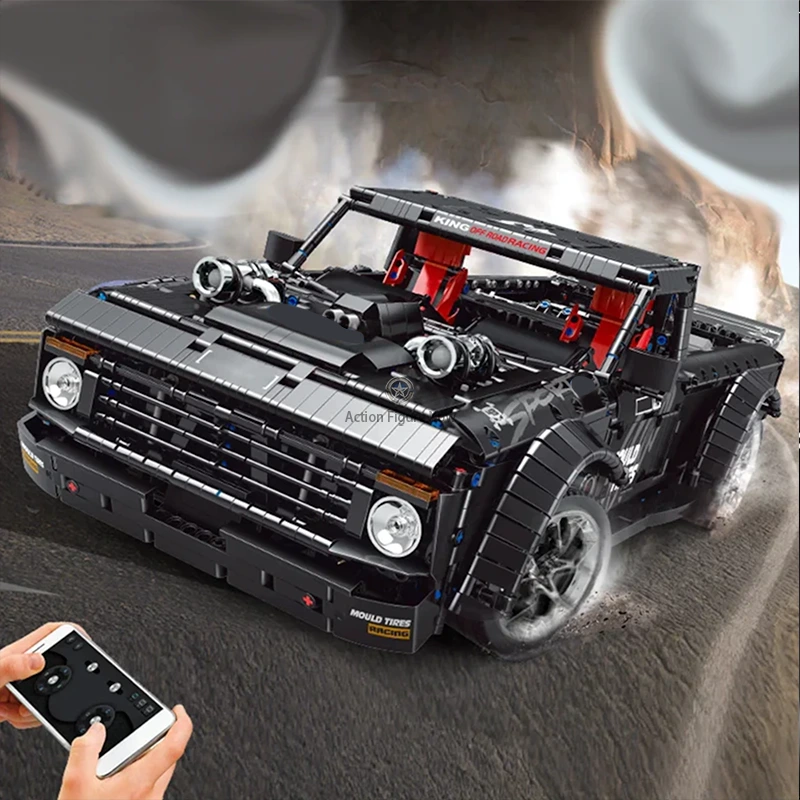 Remote Controlled Lowered Pickup Truck with 3694 Pieces Remote Controlled Lowered Pickup Truck with 3694 Pieces