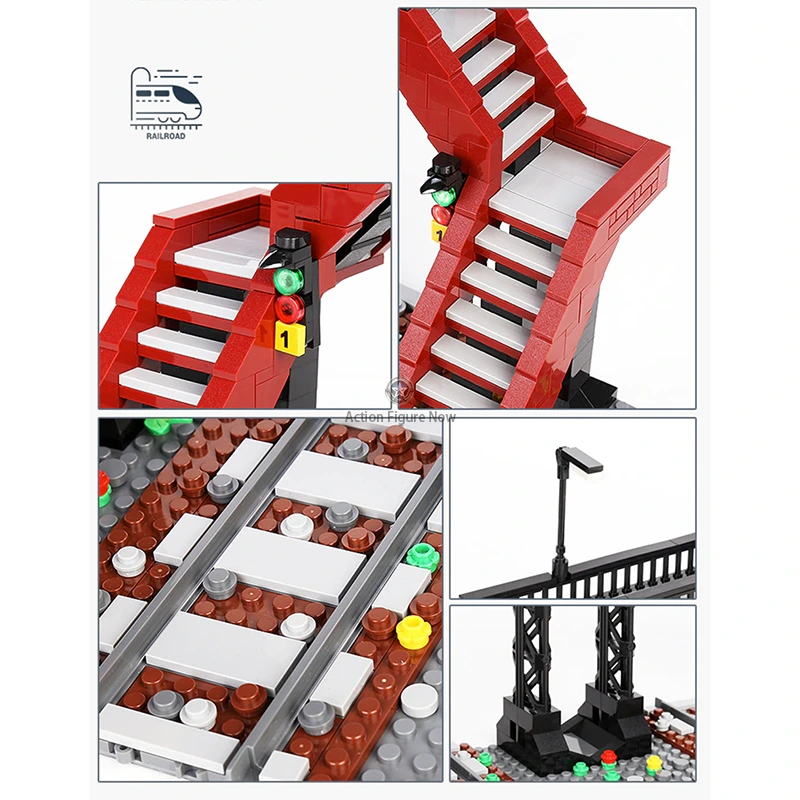 New Railway Crossing: 654-Piece Building Blocks Set New Railway Crossing: 654-Piece Building Blocks Set